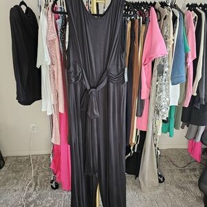 New York & Company Charcoal Jumpsuit